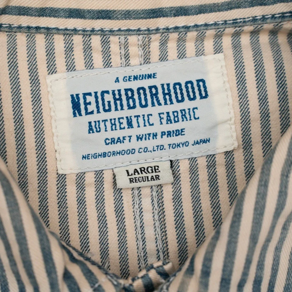 Vtg 2000s Neighborhood NBHD Hickory Stripe Dealer Chore Coat 30s 40s Style L - Picture 5 of 12